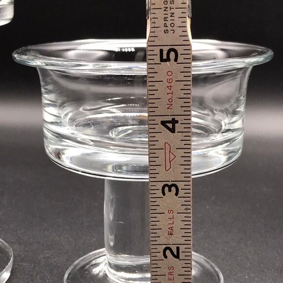 Vintage Crystal Glass Candle Holders - Compotes Set of 2 Maded in Krosno Poland - Picture 4 of 7